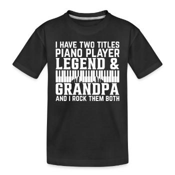 Pianiste Grandpa - Pianiste à clavier Grand - T-shirt bio Premium Enfant - noir - Devant