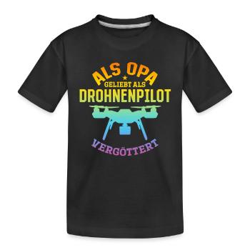 Drohnenpilot - Als Opa geliebt als Drohnenpilot ve - Kinder Premium Bio T-Shirt - Schwarz - Vorne