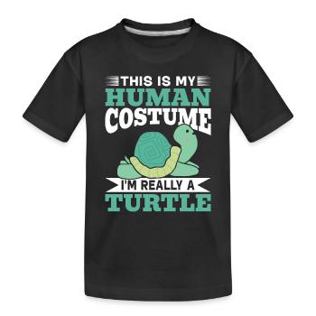Turtle Lover - C’est mon costume humain que je suis vraiment - T-shirt bio Premium Enfant - noir - Devant