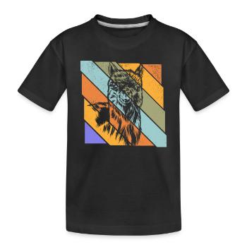 Funny Llama Farmer Funny Alpaca Llama Lover - Kids' Premium Organic T-Shirt - black - Front