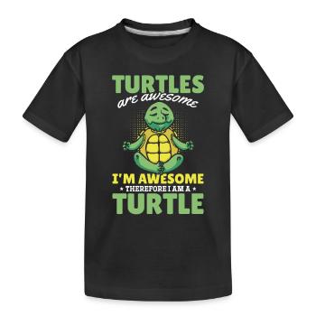 Turtle Lovers Cute Turtle Lover - Kinder Premium Bio T-Shirt - Schwarz - Vorne