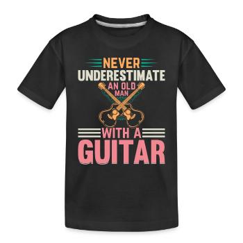 Guitarist - Never Underestimate An Old Man With A - Kinder Premium Bio T-Shirt - Schwarz - Vorne