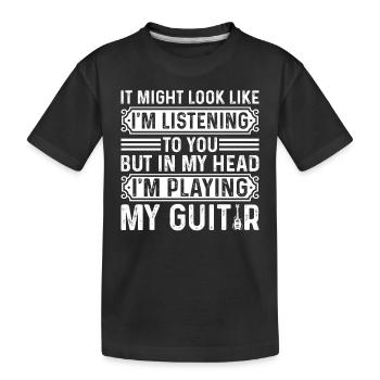 Music Guitar Player - But In My Head I'm Playing M - Kids' Premium Organic T-Shirt - black - Front