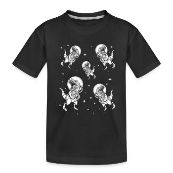 Dino Astronaut - Space Travel Dinosaur Astronaut - Kids' Premium Organic T-Shirt - black - Front