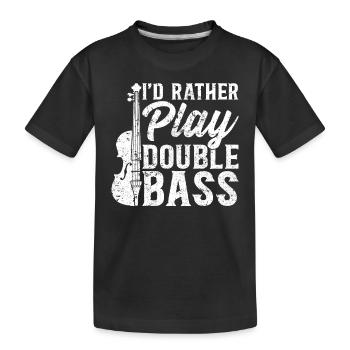 Je préfère jouer de la contrebasse - contrebassiste - T-shirt bio Premium Enfant - noir - Devant