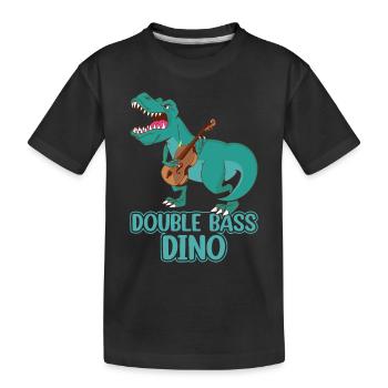 Contrebasse Dinosaur Contrebassiste - Contrebasse D - T-shirt bio Premium Enfant - noir - Devant