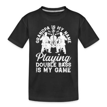 Contrebassiste Grandpa - Contrebasse I - T-shirt bio Premium Enfant - noir - Devant