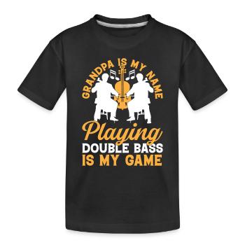 Grand-père est mon nom Jouer de la contrebasse est mon jeu - T-shirt bio Premium Enfant - noir - Devant