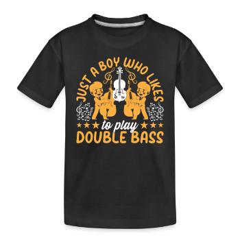 Just A Boy Who Likes To Playing Double Bass - Contrab - T-shirt bio Premium Enfant - noir - Devant