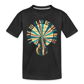 Contrabass Double Bass Player - I Love To Play Dou - Kinder Premium Bio T-Shirt - Schwarz - Vorne