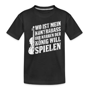 Funny Double Bassist - Where's My Double Bass - Kinder Premium Bio T-Shirt - Schwarz - Vorne