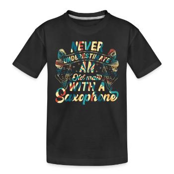 Old Musician Never Underestimate An Old Man With A - Kinder Premium Bio T-Shirt - Schwarz - Vorne