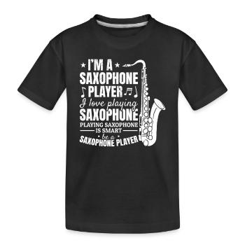 Saxophoniste Je suis un saxophoniste que j’adore jouer - T-shirt bio Premium Enfant - noir - Devant