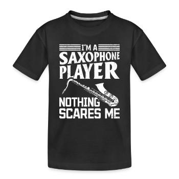 Je suis un joueur de saxophone, rien ne me fait peur - Saxopho - T-shirt bio Premium Enfant - noir - Devant