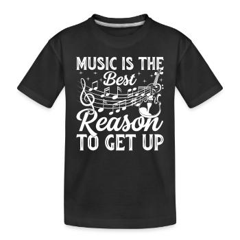 La musique est la meilleure raison de se lever - Contrebasse P - T-shirt bio Premium Enfant - noir - Devant