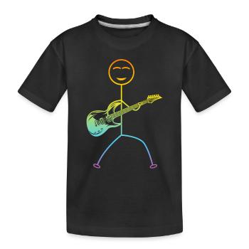 Guitare basse Stick Figure - Drôle de guitariste - T-shirt bio Premium Enfant - noir - Devant