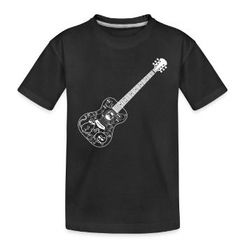 Guitar With Cats Guitar Player Cat Lover Guitarist - Kids' Premium Organic T-Shirt - black - Front