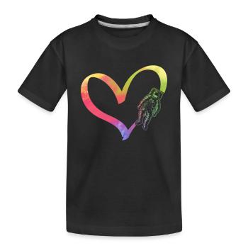 Space Travel Heart Astronaut Aerospace Space Astro - Kids' Premium Organic T-Shirt - black - Front