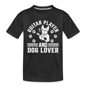 Guitar Player And Dog Lover - Guitarist Guitar Pla - Kinder Premium Bio T-Shirt - Schwarz - Vorne