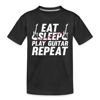 Eat Sleep Play Guitar Repeat - Funny Bass Guitaris - T-shirt bio Premium Enfant - noir - Devant