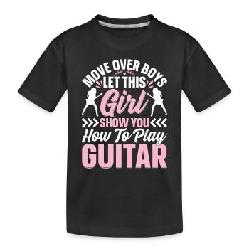 Guitarist Guitar Player Girls - Girl Guitar Player - Kinder Premium Bio T-Shirt - Schwarz - Vorne