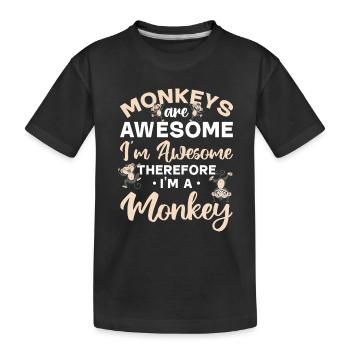 Chimpanzee Monkey Lover Orangutan Monkeys - Kinder Premium Bio T-Shirt - Schwarz - Vorne