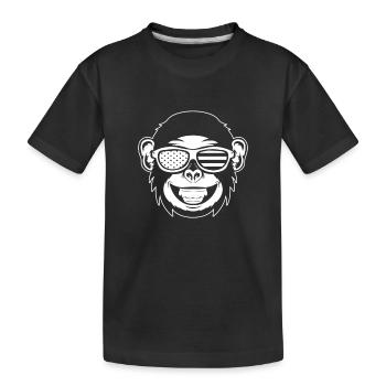 Chimpanzee Orangutan Monkey Head Monkey - Kinder Premium Bio T-Shirt - Schwarz - Vorne