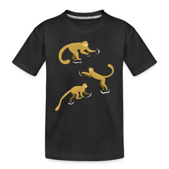 Chimpanzee Monkey Orangutan Monkey - Cute Monkey - Kinder Premium Bio T-Shirt - Schwarz - Vorne