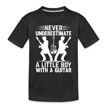 Guitar Player Never Underestimate A Little Boy Wit - Kinder Premium Bio T-Shirt - Schwarz - Vorne