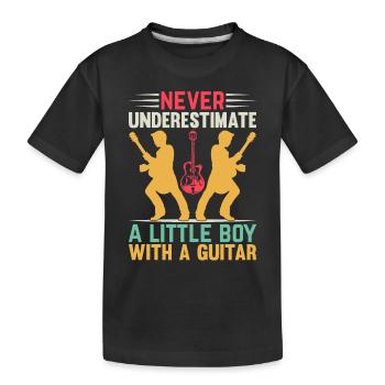 Never Underestimate A Little Boy With A Guitar I G - Kids' Premium Organic T-Shirt - black - Front