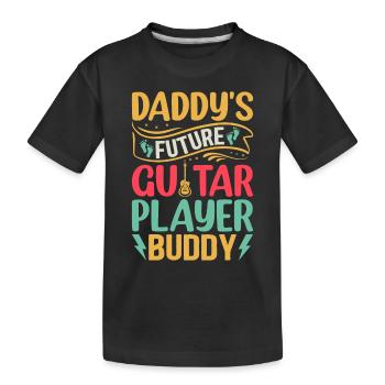 Daddy's Future Guitar Player Buddy - Newborn Guita - Kids' Premium Organic T-Shirt - black - Front
