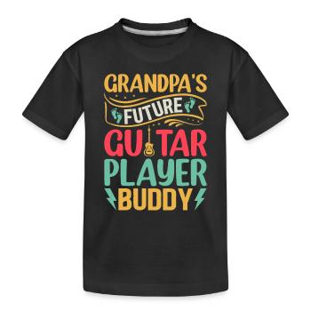 Grandpa's Future Guitar Player Buddy - Newborn Gui - Kids' Premium Organic T-Shirt - black - Front