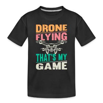Pilote de drone quadricoptère - Drone volant C’est mon Ga - T-shirt bio Premium Enfant - noir - Devant