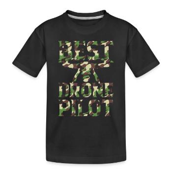 Quadcopter Drone Pilot Drone Racing - Meilleur drone P - T-shirt bio Premium Enfant - noir - Devant