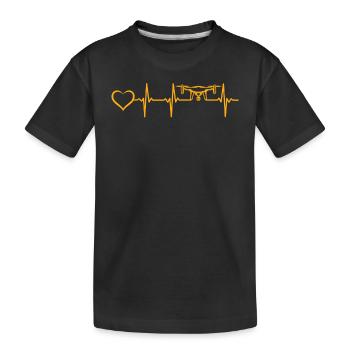 Drone Pilote Drone Heart Heartbeat Quadcopter Drone - T-shirt bio Premium Enfant - noir - Devant