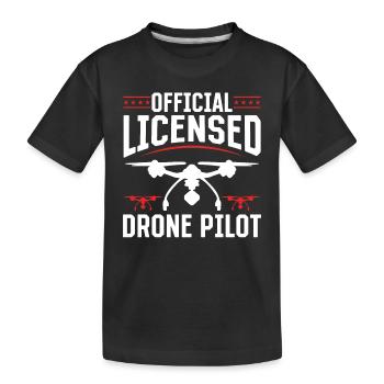 Pilote de drone - Pilote de drone breveté officiel - T-shirt bio Premium Enfant - noir - Devant