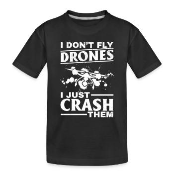 Pilote de drone quadcopter Je ne pilote pas de drones I Just C - T-shirt bio Premium Enfant - noir - Devant