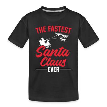 The Fastest Santa Claus Ever - Santa Claus Drone P - Kids' Premium Organic T-Shirt - black - Front