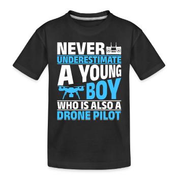 Quadcopter Drone Pilot - Drone Pilot Boy - Kinder Premium Bio T-Shirt - Schwarz - Vorne