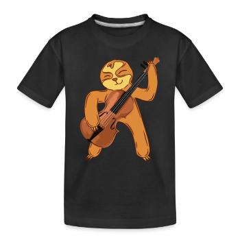 Paresseux Contrebassiste Contrebassiste Paresseux - T-shirt bio Premium Enfant - noir - Devant