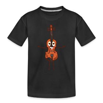 Funny Double Bass Stick Figure - Funny Double Bass - T-shirt bio Premium Enfant - noir - Devant