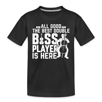 Tout va bien Le meilleur contrebassiste est ici - Con - T-shirt bio Premium Enfant - noir - Devant