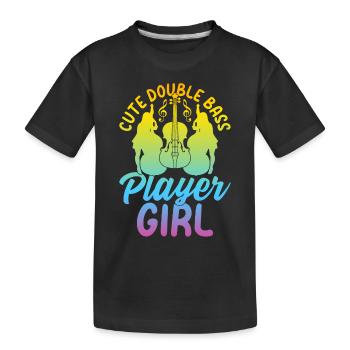 Mignon contrebassiste fille contrebassiste fille do - T-shirt bio Premium Enfant - noir - Devant