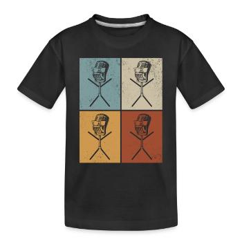 Podcast Microphone Funny Stick Figure Podcast - Kinder Premium Bio T-Shirt - Schwarz - Vorne