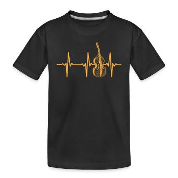 Contrebassiste Contrebassiste Contrebasse Heartbeat Double Ba - T-shirt bio Premium Enfant - noir - Devant