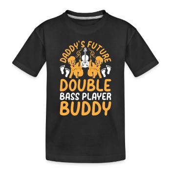 Le futur contrebassiste de papa Buddy - Contraba - T-shirt bio Premium Enfant - noir - Devant