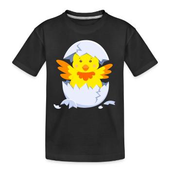 Küken schlüpft aus Ei Kinder für Kleinkinder Babys - Kinder Premium Bio T-Shirt - Schwarz - Vorne