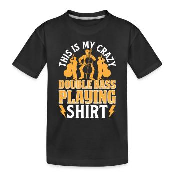C’est ma contrebasse folle qui joue de la chemise double - T-shirt bio Premium Enfant - noir - Devant