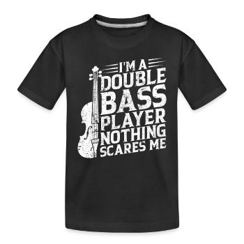 Je suis contrebassiste Rien ne me fait peur - Doubl - T-shirt bio Premium Enfant - noir - Devant
