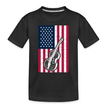Contrebasse Drapeau US Patriotic Contrebassiste - T-shirt bio Premium Enfant - noir - Devant